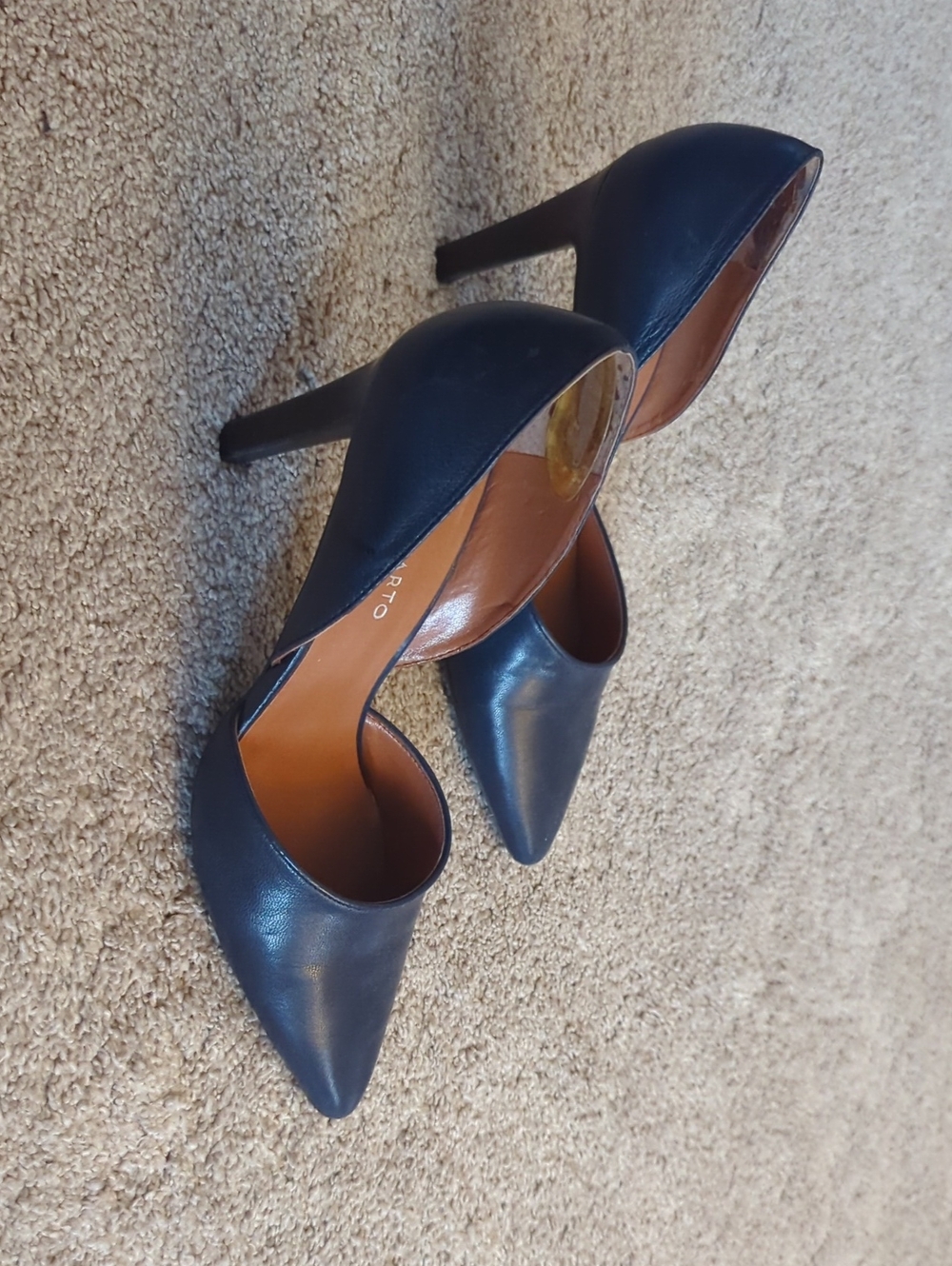 Franco Sarto Pointed Toe Heels in Navy Blue - Picture 3 of 5